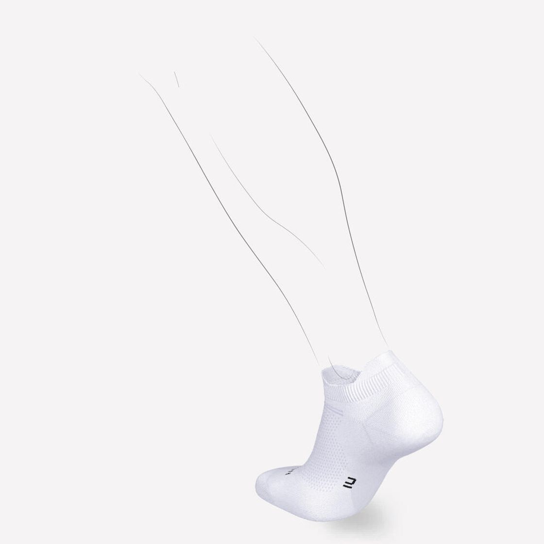 데카트론 러닝 얇은 발목 양말 2켤레 런 500 울트라 화이트(DECATHLON Running Thin Ankle Socks 2 Pairs Run 500 Ultra White) - 3