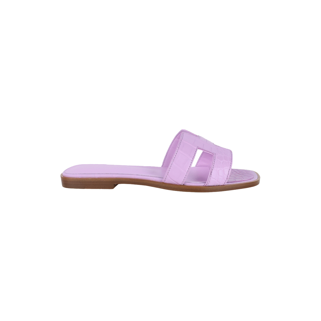 ITLK8SMRUBLF Hermes Oran Alligator Slippers in Violet H900101Z 5C