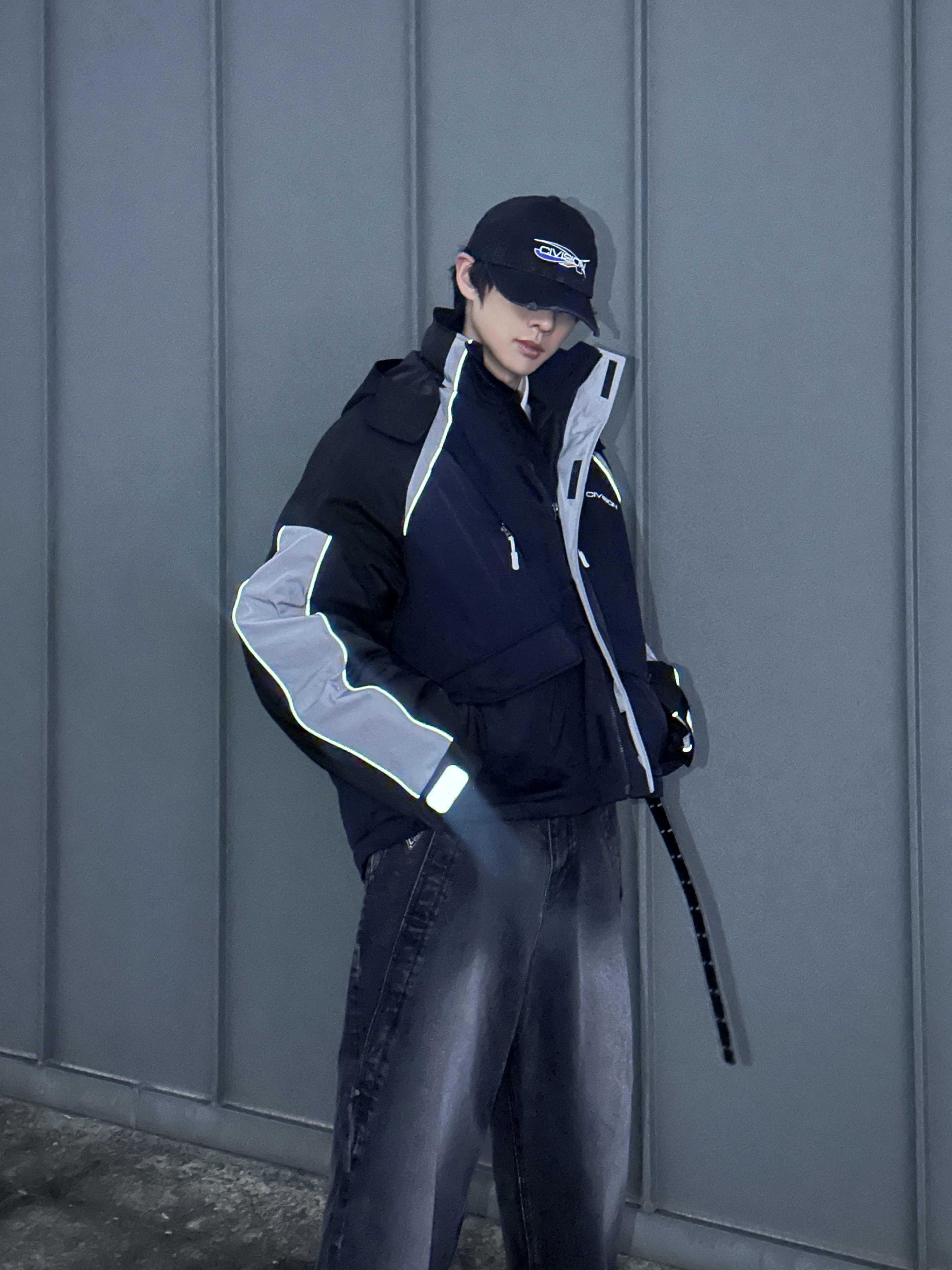 Civision by CSC Cycle Cap Washed Black, Force Sensitive FST Eyelet Studded Long Belt 착용 스타일 - 3