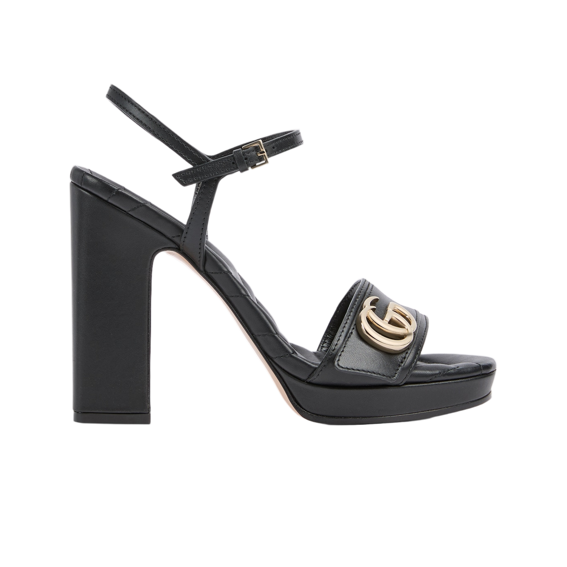 853693-A3N00-1000 (W) Gucci Platform Sandal With Double G Black