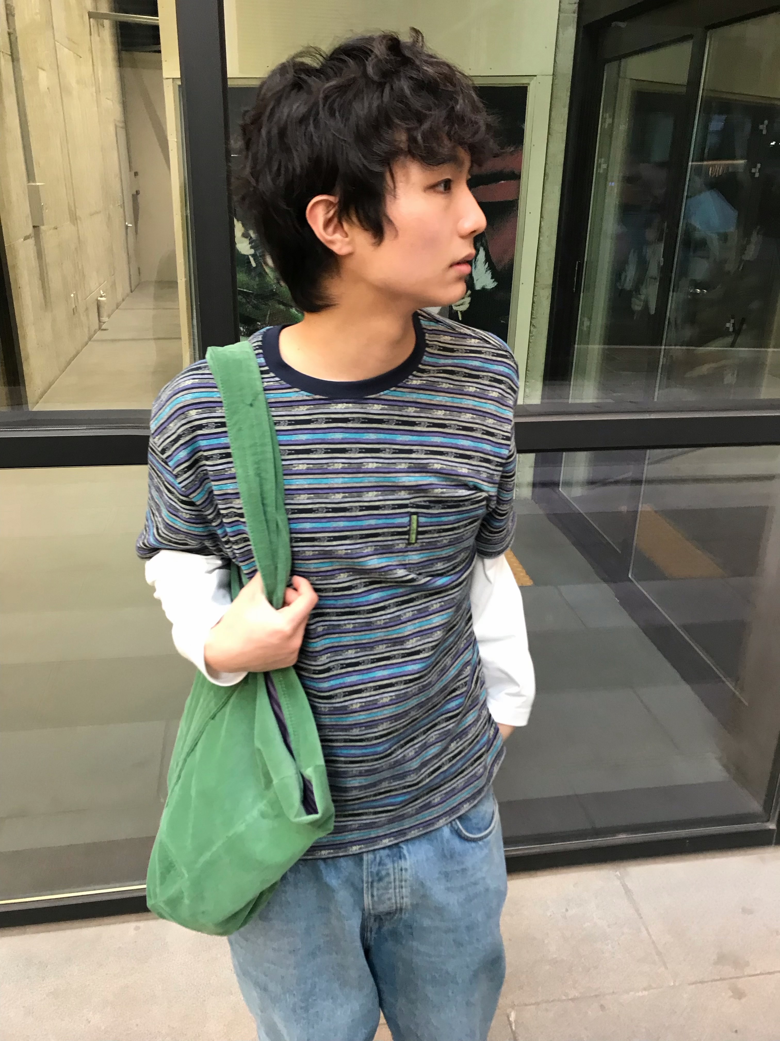 Stussy Big Ol' Jean Denim Indigo Stone Wash, Adidas Tyshawn Mid Collegiate Navy Cloud White 착용 스타일 - 3