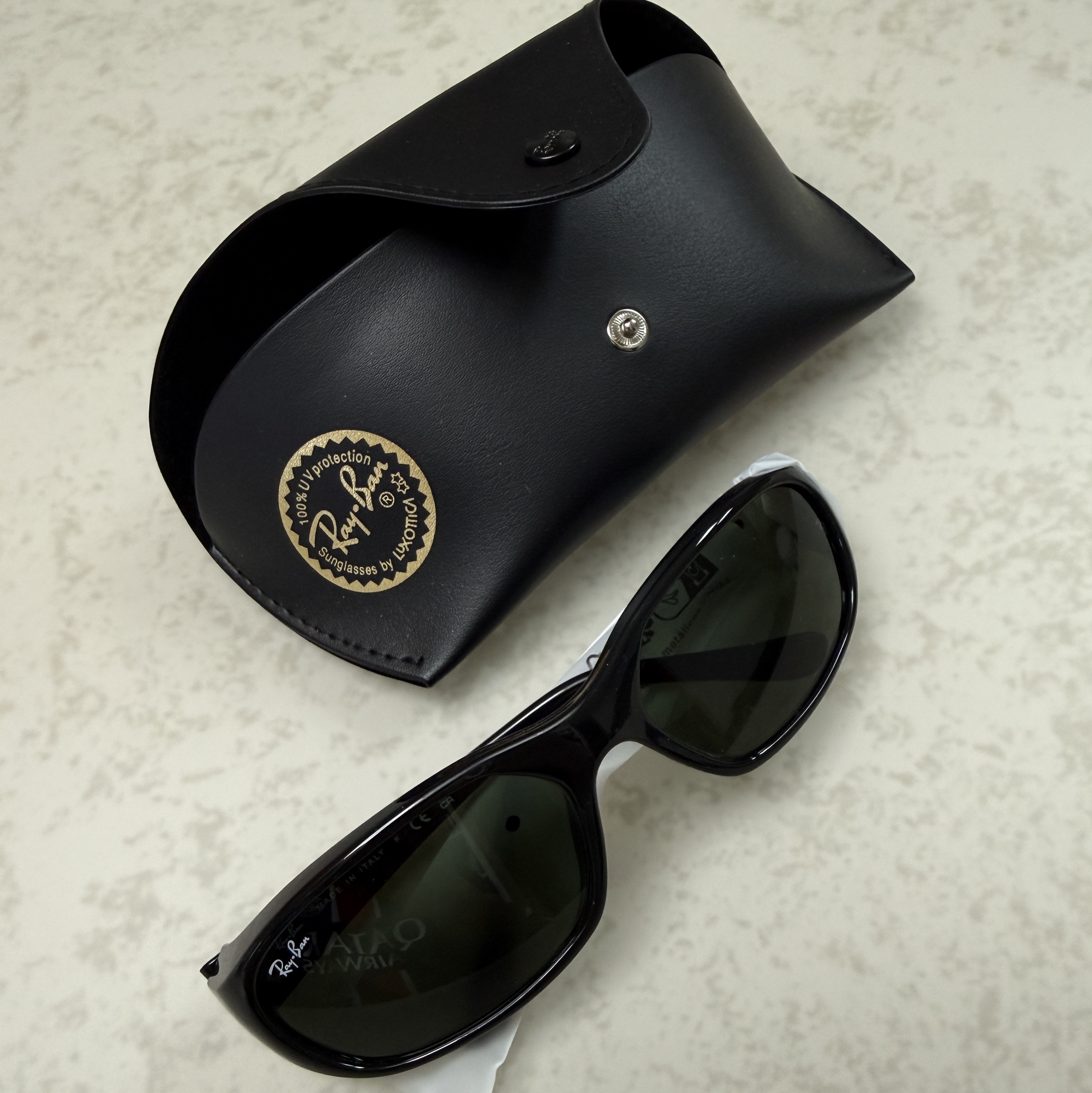 Ray-Ban DADDY-O II Polished Black Frame Green Classic G-15 Lenses 착용 스타일 - 5