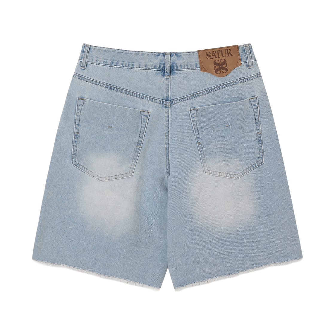 세터 로우 엣지 데님 쇼츠 라이트 블루(SATUR Raw Edge Denim Shorts Light Blue) - 2