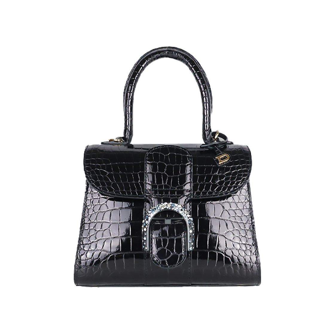 델보 브리앙 미니 악어 샤이니 블랙 금장(Delvaux Brillant Mini Crocodile Shiny Black with Gold Hardware) - 1