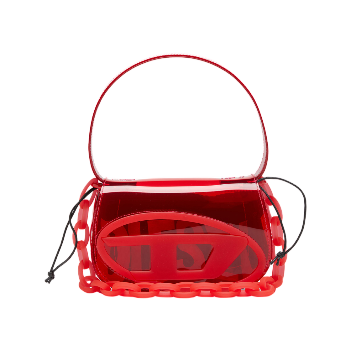 디젤 1DR 아이코닉 숄더백 트랜스패런트 TPU 레드(Diesel 1DR-Iconic Shoulder Bag In Transparent TPU Red)