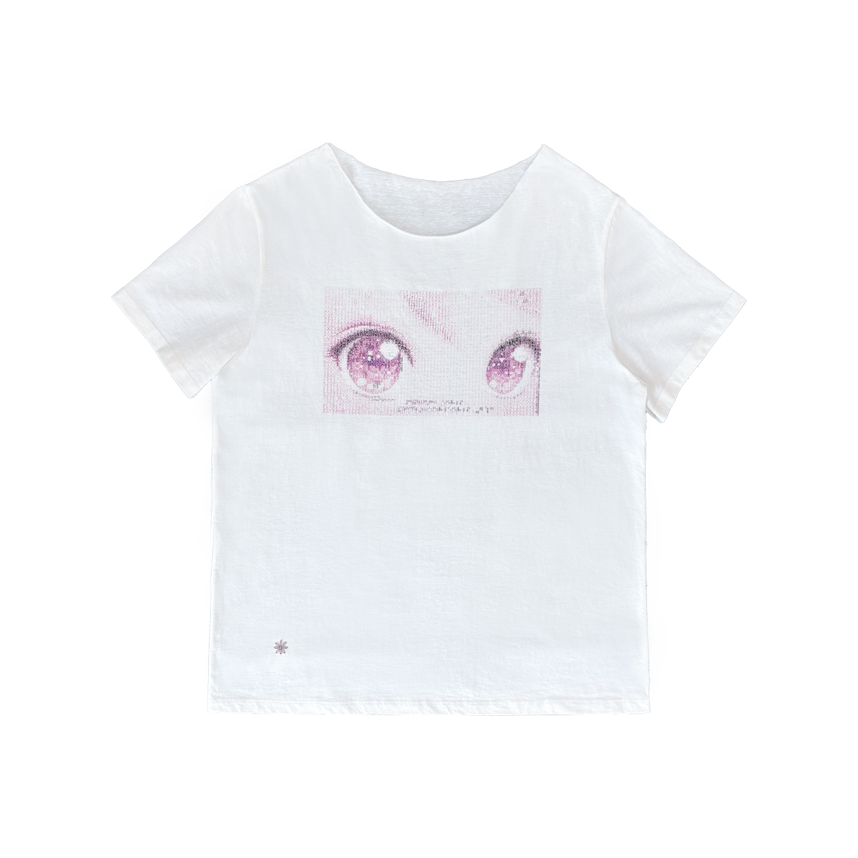 오드미 핑크 아이드 티셔츠 - 화이트(ODDME Pink-eyed T-shirt - White)