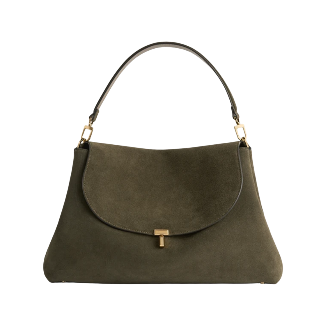 토템 티락 스웨이드 사첼백 다크 토프(Toteme T-Lock Suede Satchel Bag Dark Taupe) - 1