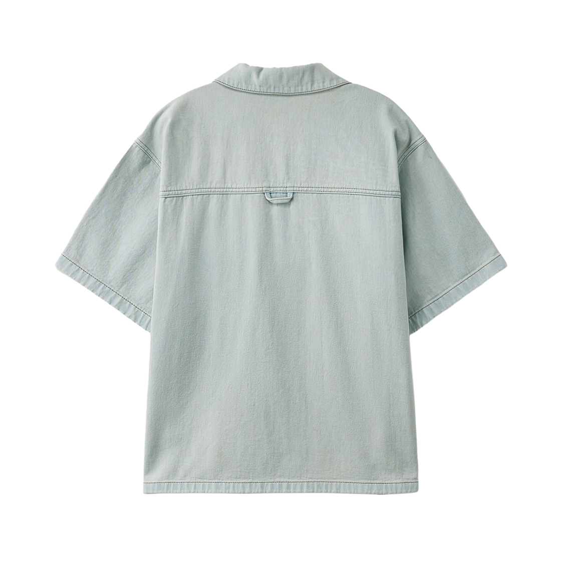 세터 오픈 칼라 하프 데님 셔츠 라이트 블루(SATUR Open Collar Half Denim Shirt Light Blue) - 2