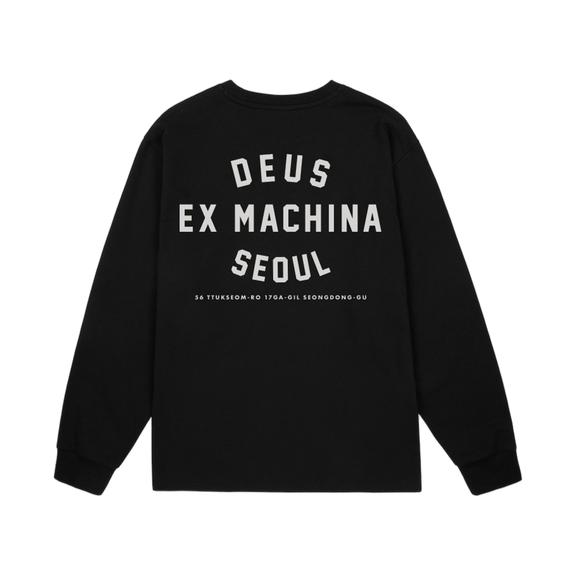 데우스 엑스 마키나 서울 컬리지 어드레스 롱슬리브 티셔츠 블랙(Deus Ex Machina Seoul College Address L/S T-Shirt Black)