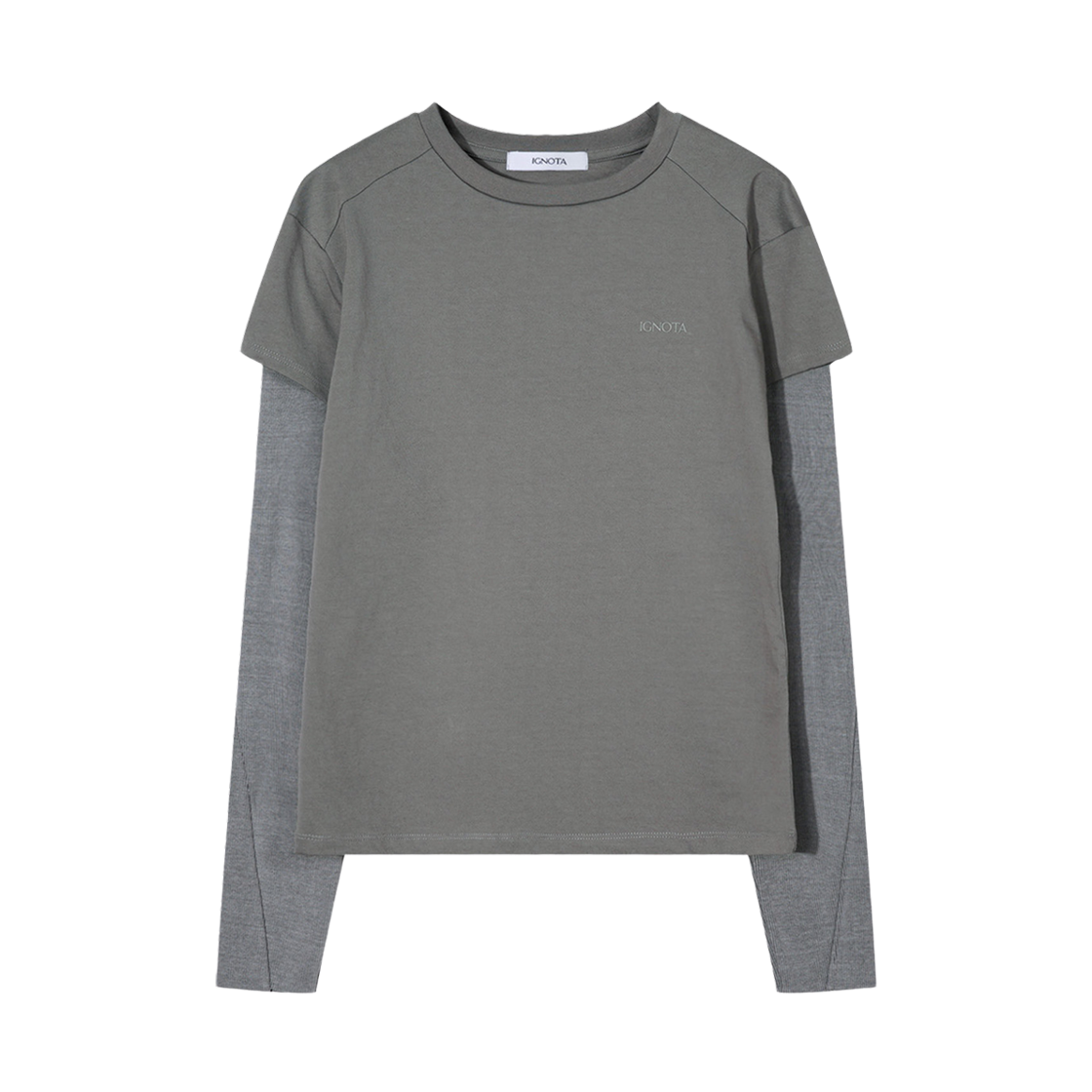 이그노타 코어:14 플로스 더블 레이어 티셔츠 머드