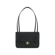 Chanel Small Flap Bag Grained Shiny Calfskin & Gold-Tone Metal Black