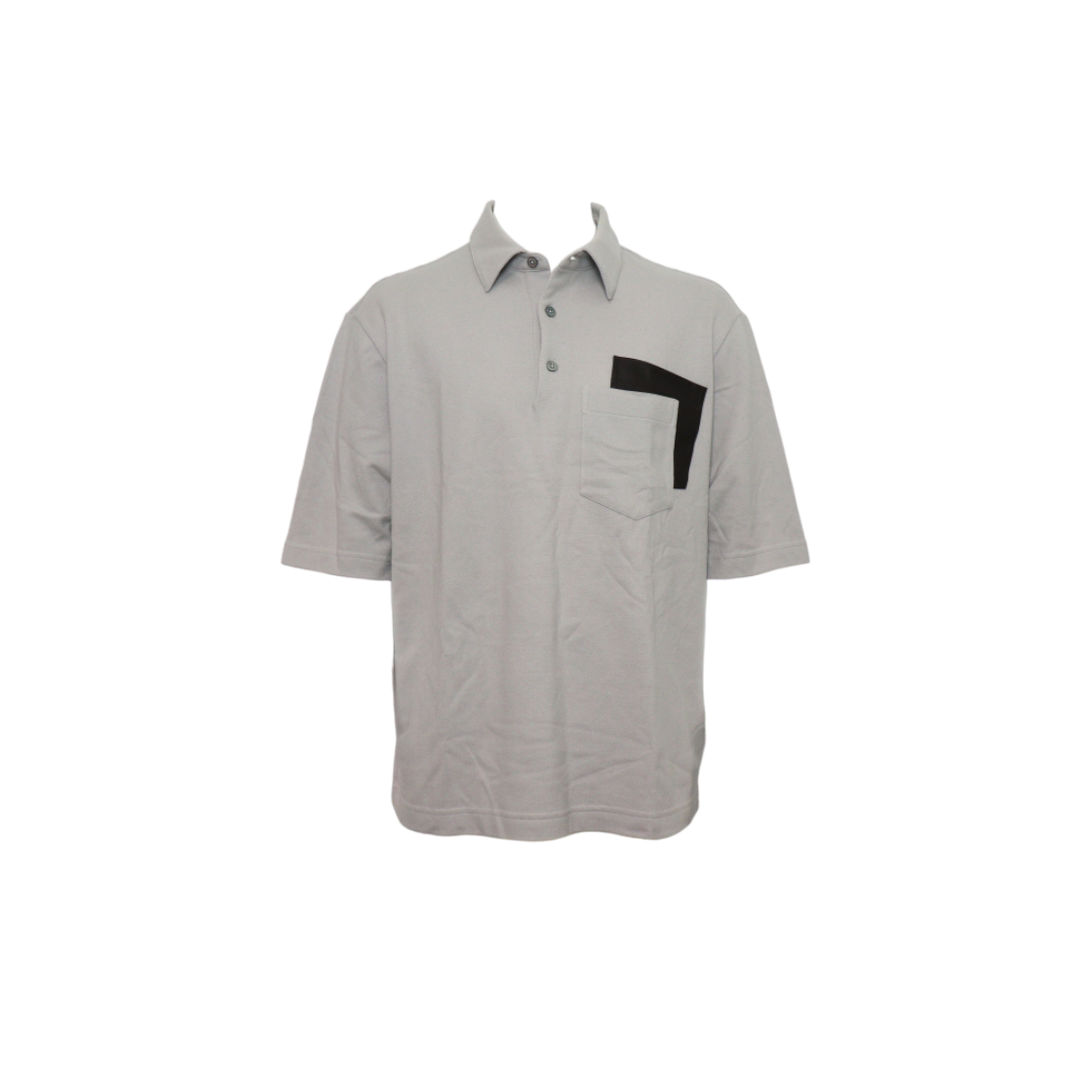 IT32AUQR9E25 Hermes Gray Pocket Patch Logo Polo Shirt