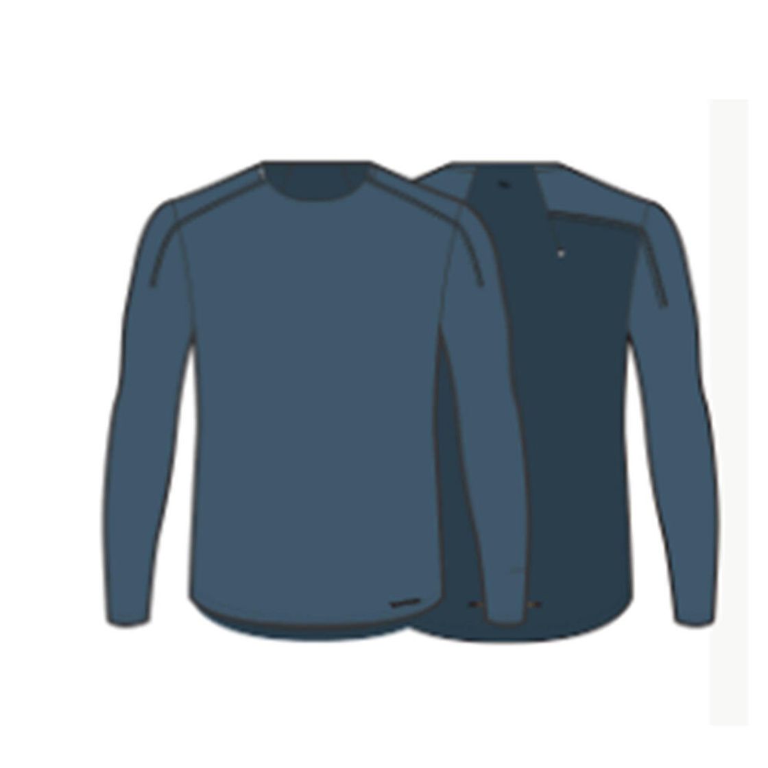 데카트론 남성 러닝 긴팔 티 런 드라이 500 슬레이트 블루(DECATHLON Men's Running Long-Sleeved T-Shirt Run Dry 500 Slate Blue) - 2