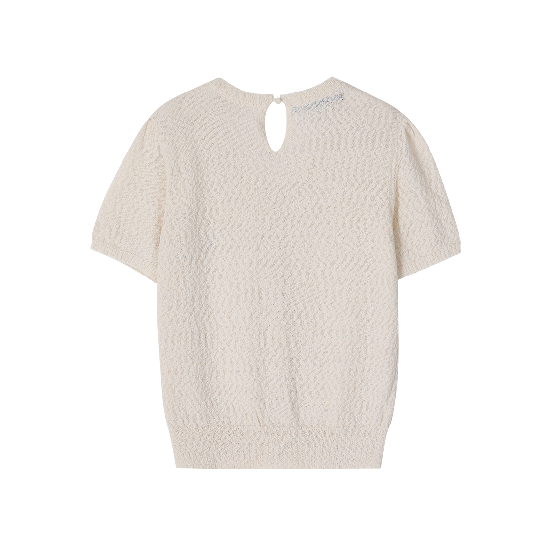 (W) 송지오 지제로 부클 크롭 라운드넥 가디건 아이보리((W) SONGZIO ZZERO Boucle Crop Round Neck Cardigan Ivory) - 2