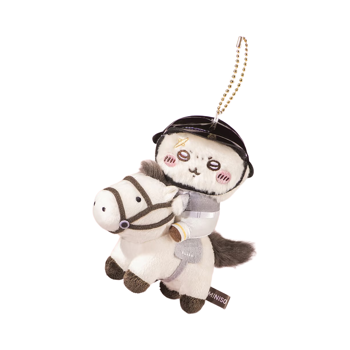 미니소 x 치이카와 승마 시리즈 인형 키링 랏코(Miniso x Chiikawa Equestrian Series Plush Keyring Rakko)