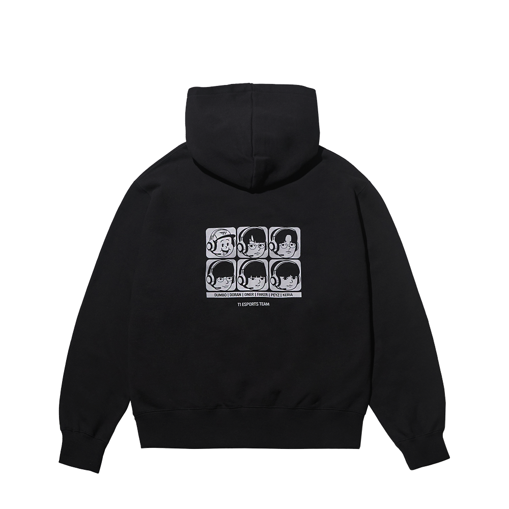 빠더너스 x T1 플레이어 후드 집업 블랙(BDNS x T1 Player Zip-up Hoodie Black) - 1