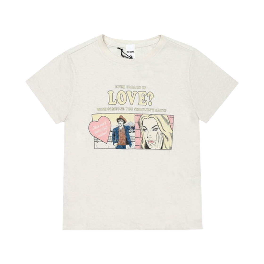 (W) 리던 클래식 러브 티셔츠 빈티지 화이트((W) Re/Done Classic Love T-Shirt Vintage White)