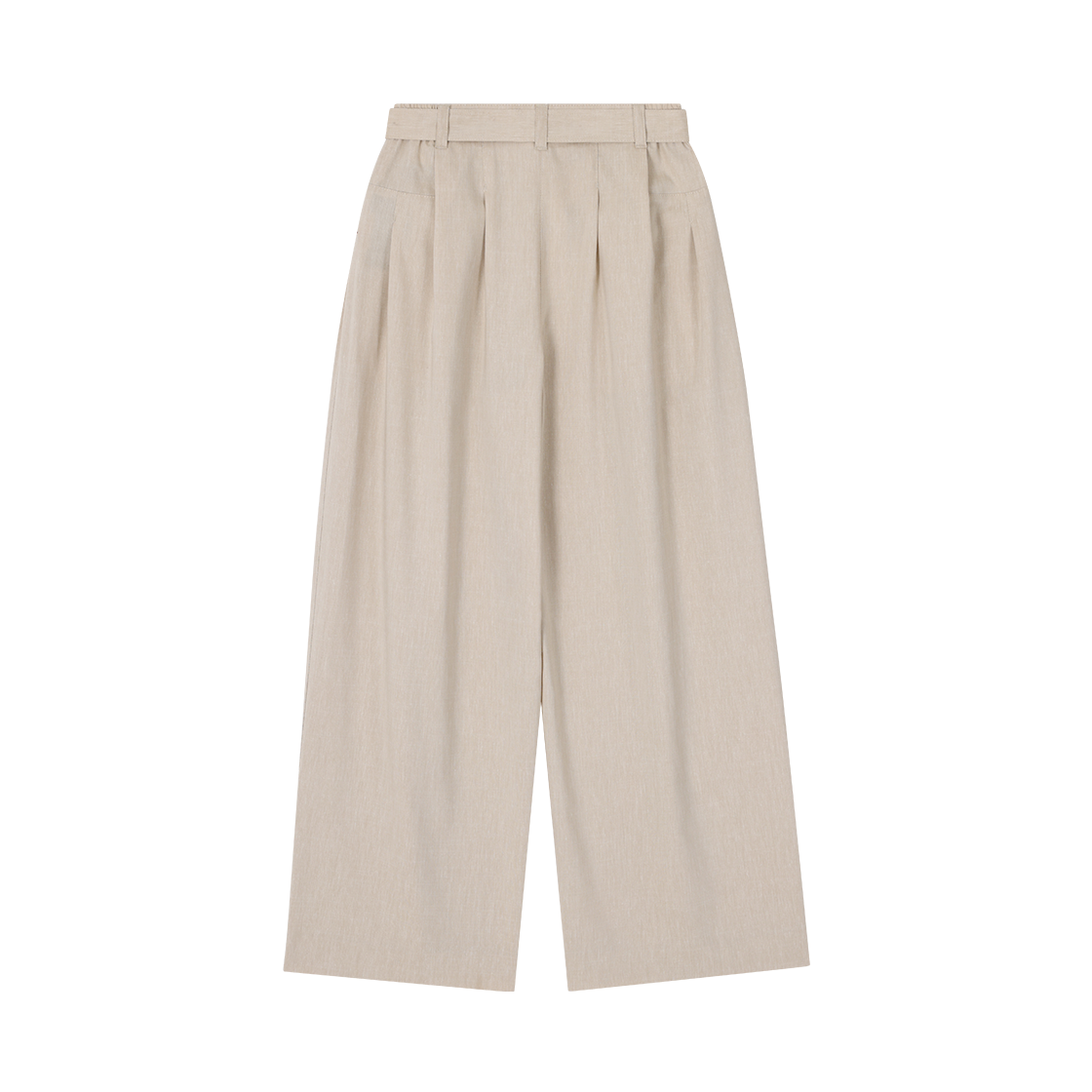 (W) 송지오 컬렉션 엣지폴드 린넨 볼륨 팬츠 베이지((W) SONGZIO COLLECTION Edgefold Linen Volume Pants Beige) - 2