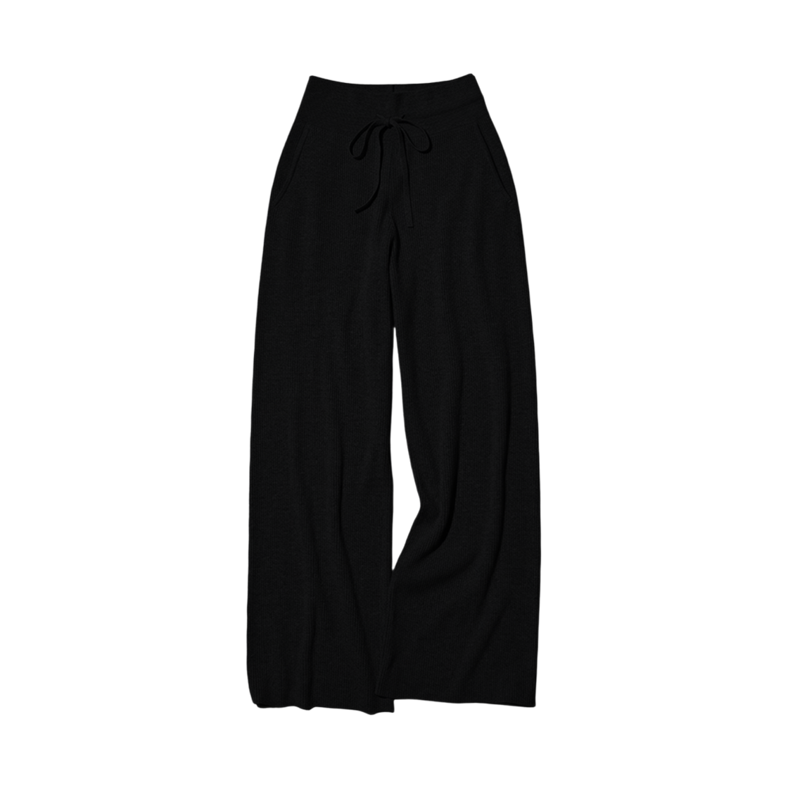 482244-09 (W) Uniqlo Washable Knit Ribbed Trousers Black - JP