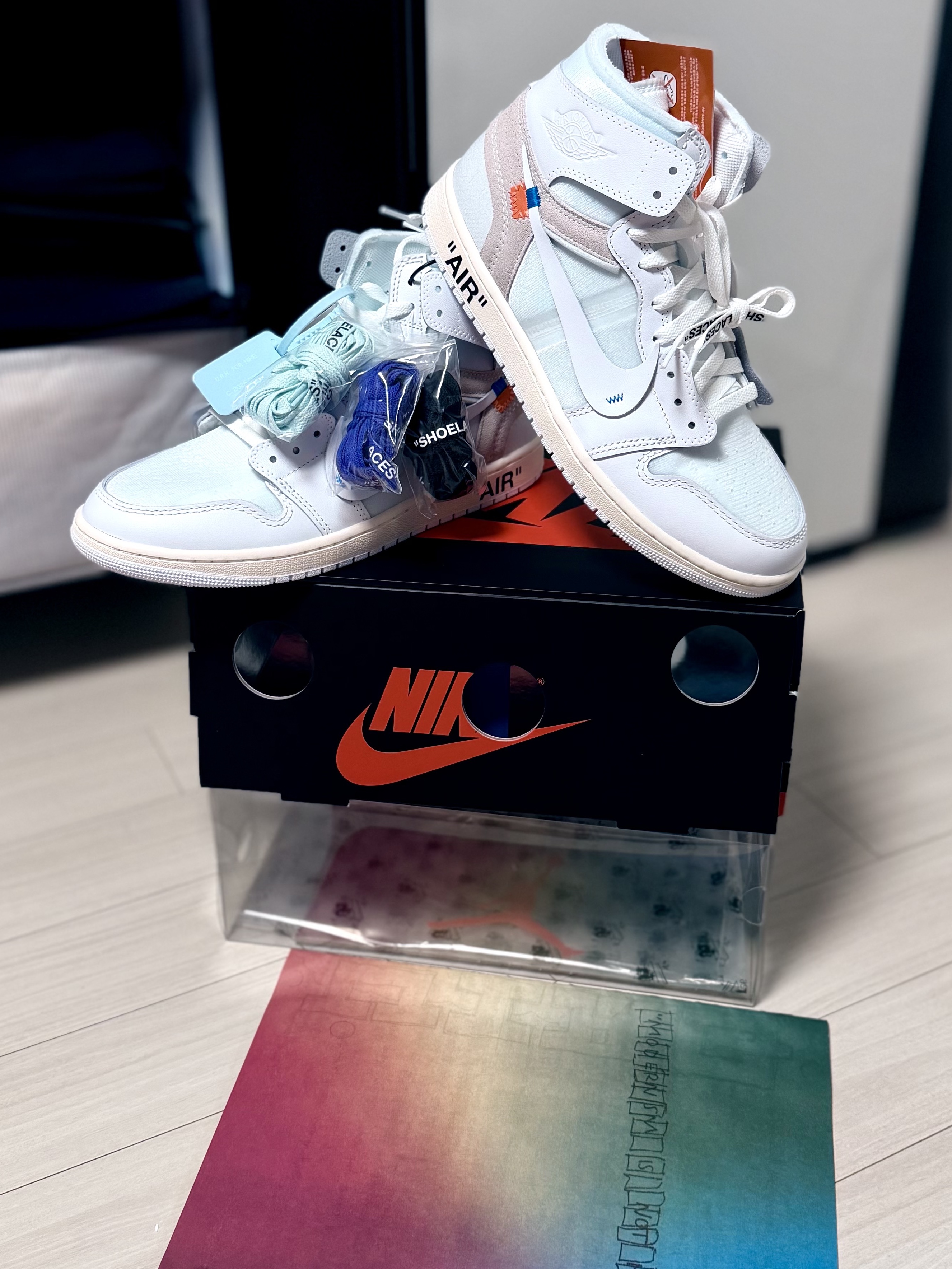 Jordan 1 x Virgil Abloh Archive Retro High Alaska White 착용 스타일