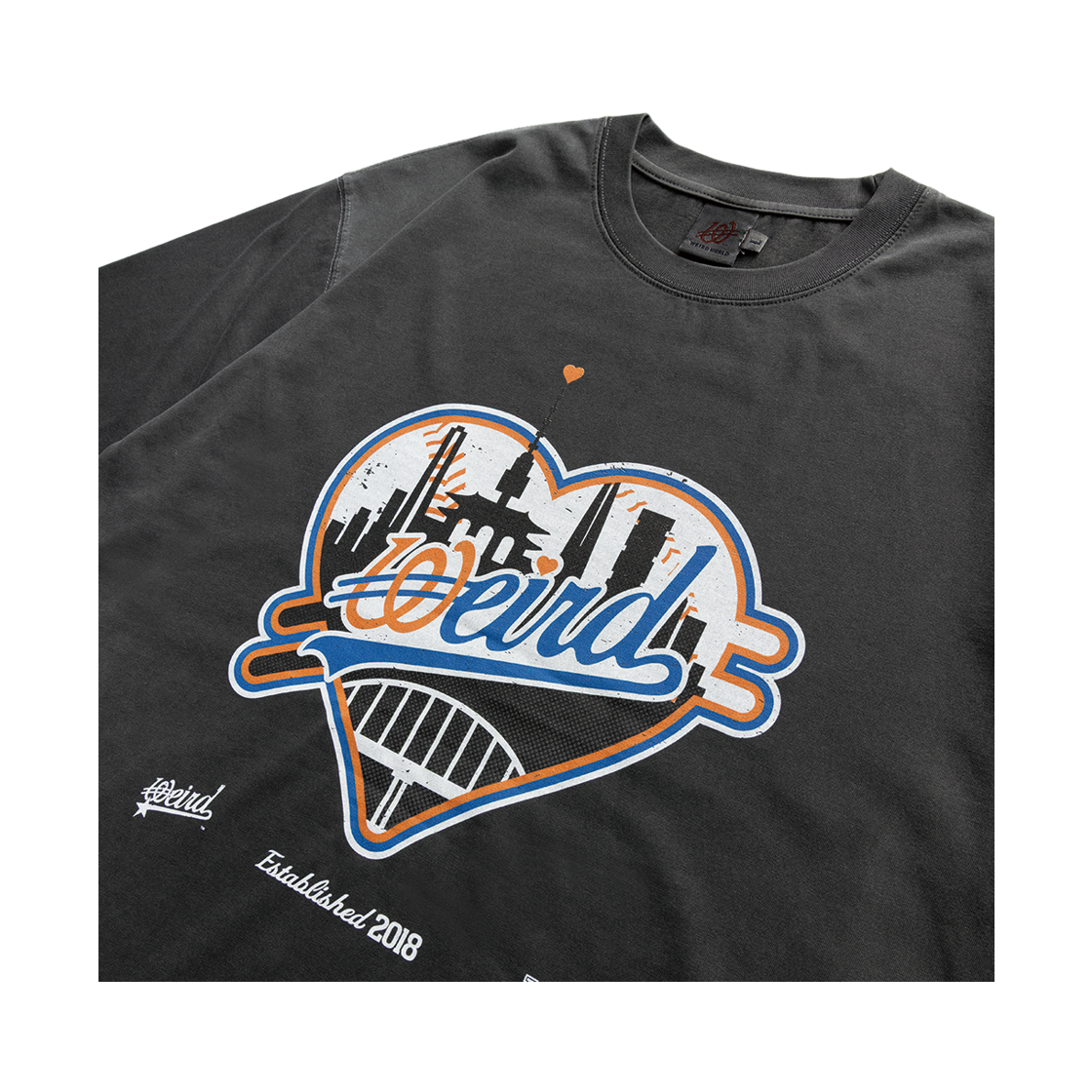 위얼드월드 하트 타워 피그먼트 티셔츠 차콜(Weird World Heart Tower Pigment T-shirt Charcoal) - 3