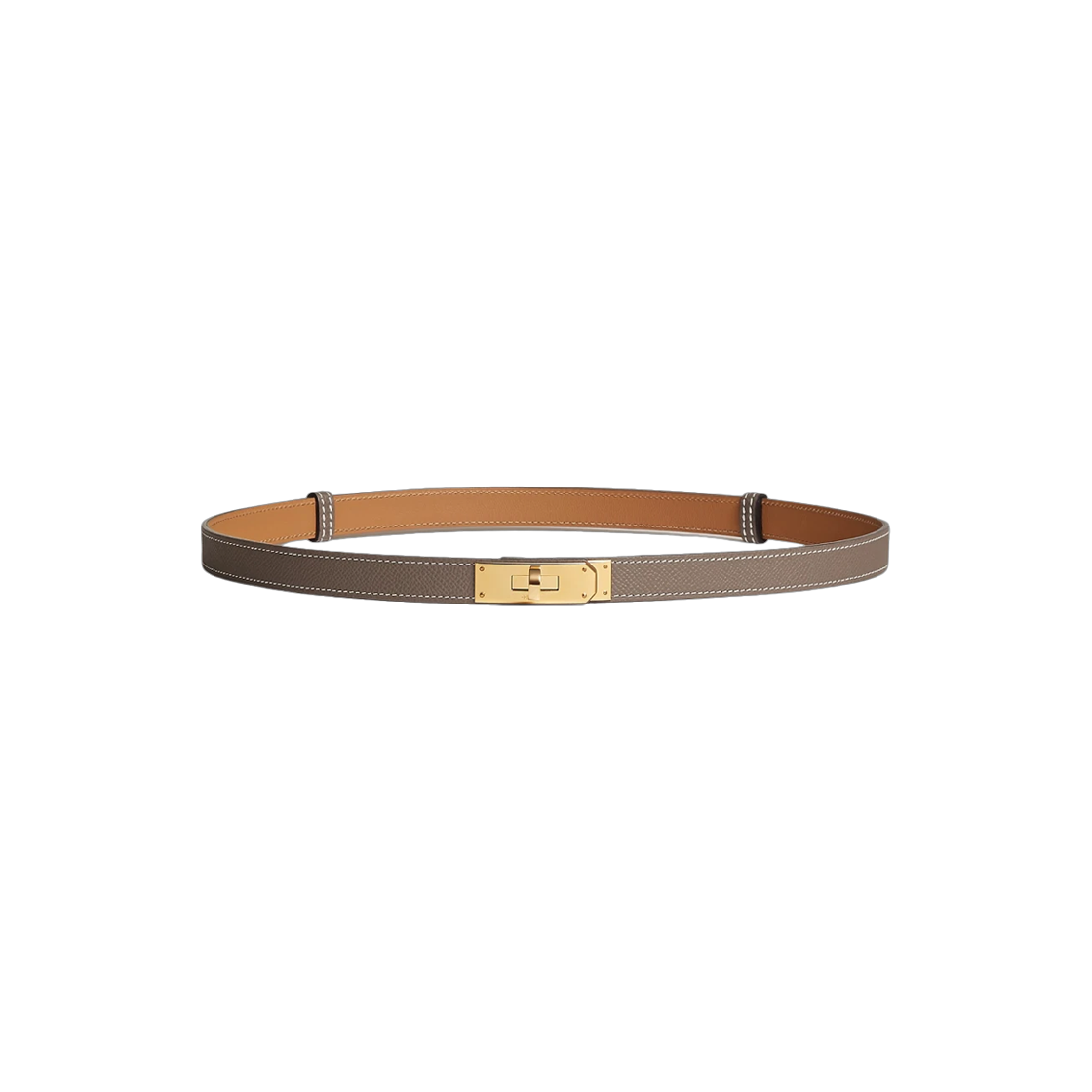 ITQWGBDO9GHI Hermes Kelly 18 Epsom Etoupe Gold Belt H069853CC18
