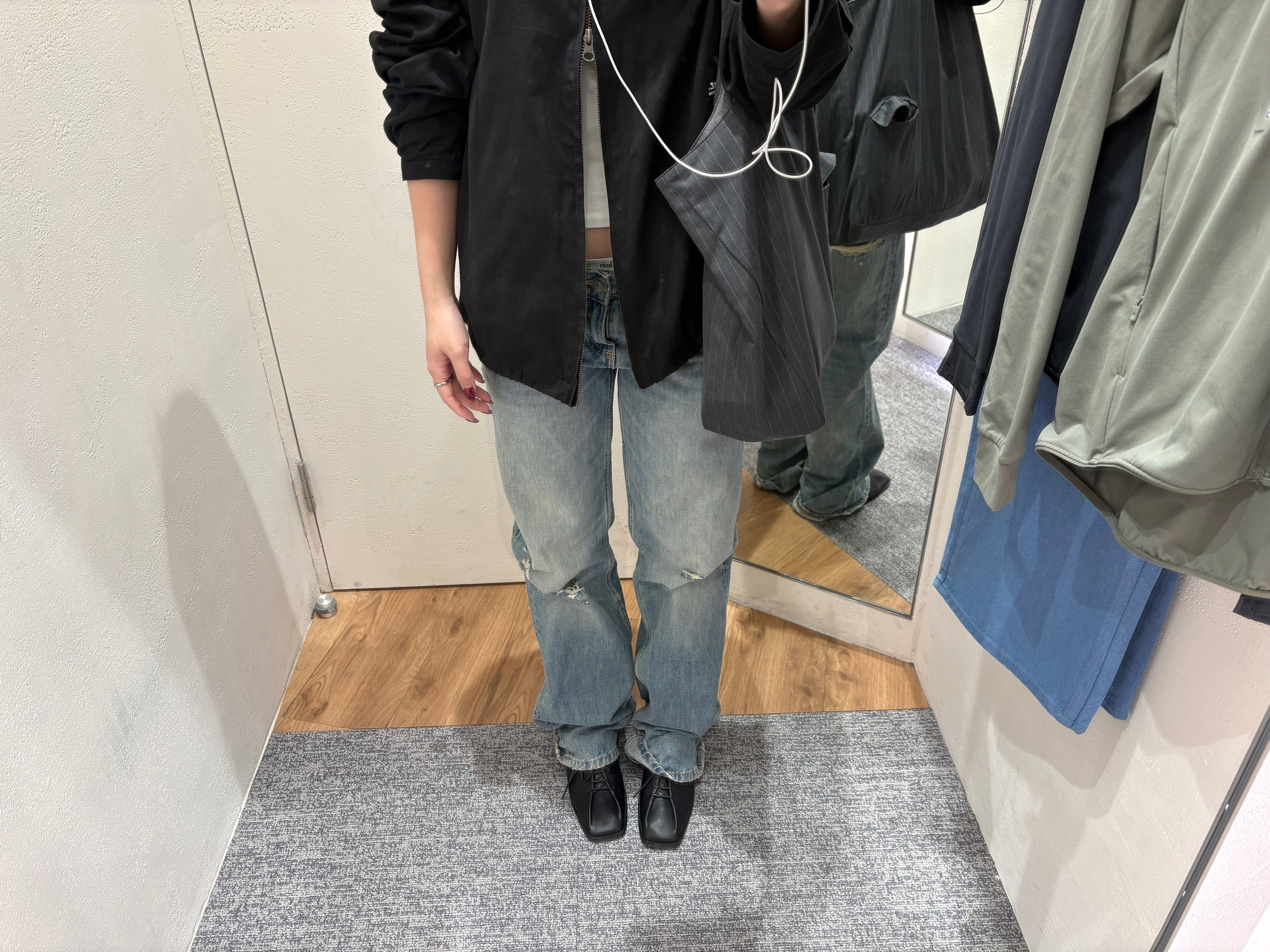 Hatchingroom x SURL Shirket Long Black, Hatchingroom x SURL Shirket Long Purple Charcoal 착용 스타일