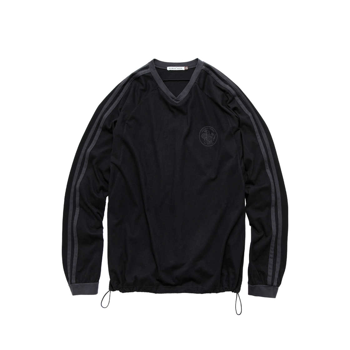 HM6PTL3101B0 Polyteru Human Index Human Side Line Long Sleeve Black