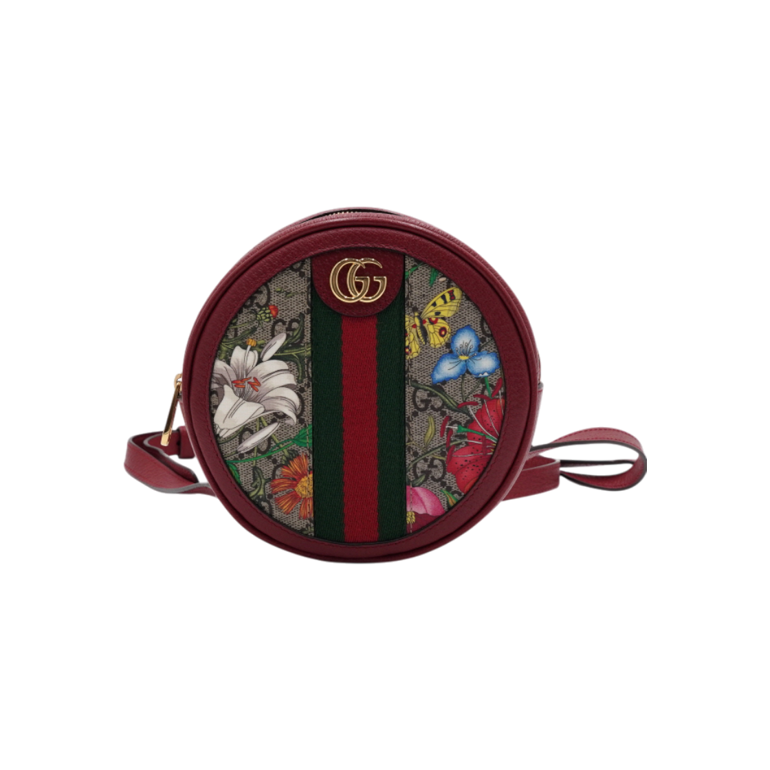 ITVKM27SMUE7 Gucci Ophidia Web GG Flora Round Women Backpack