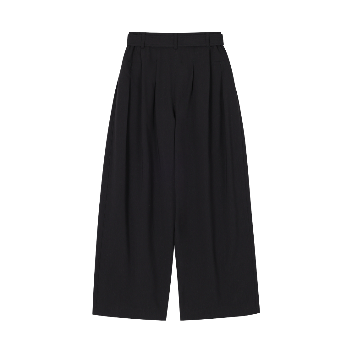 (W) 송지오 컬렉션 엣지폴드 린넨 볼륨 팬츠 블랙((W) SONGZIO COLLECTION Edgefold Linen Volume Pants Black) - 2