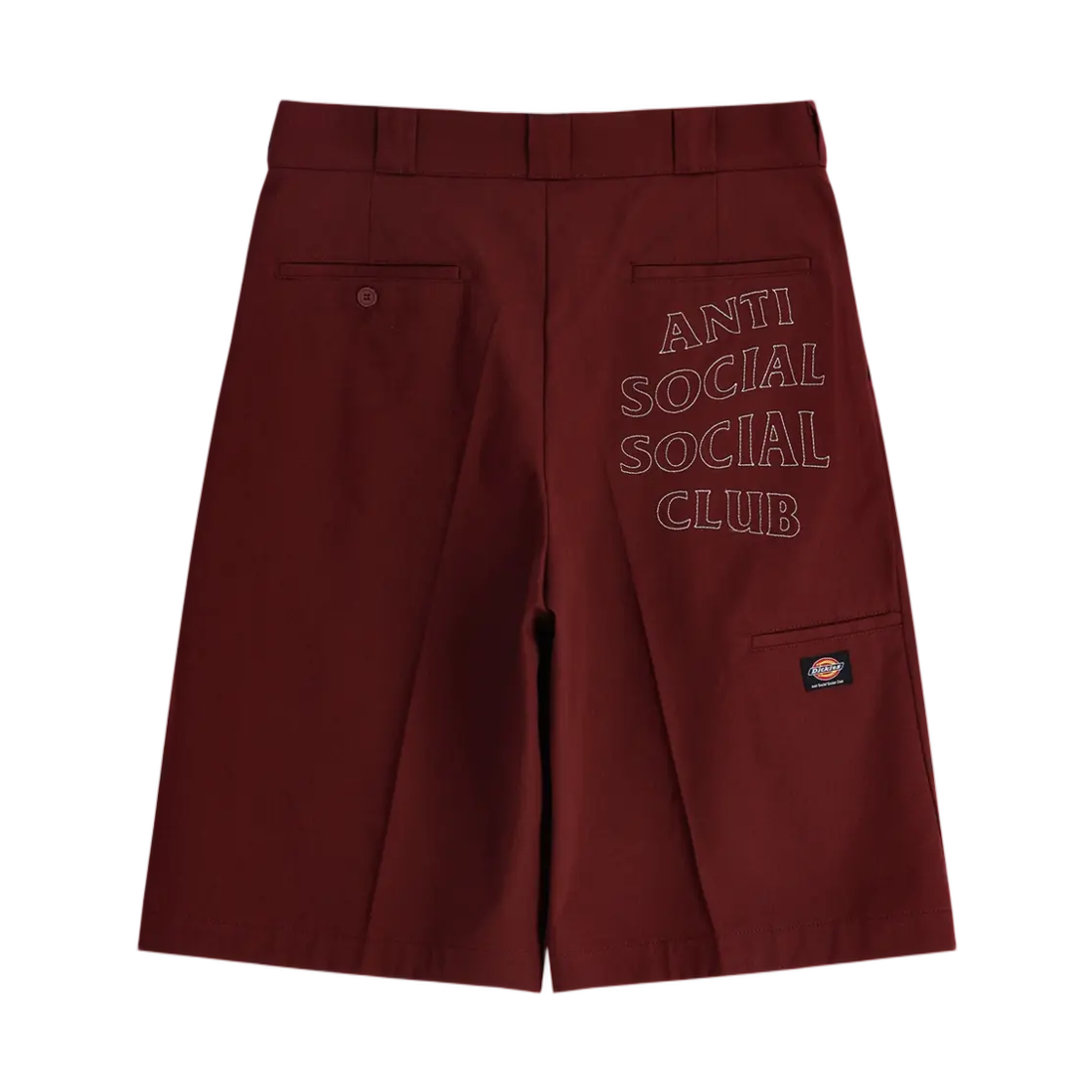 안티 소셜 소셜 클럽 x 디키즈 워크 쇼츠 버건디(Anti Social Social Club x Dickies Work Shorts Burgundy)