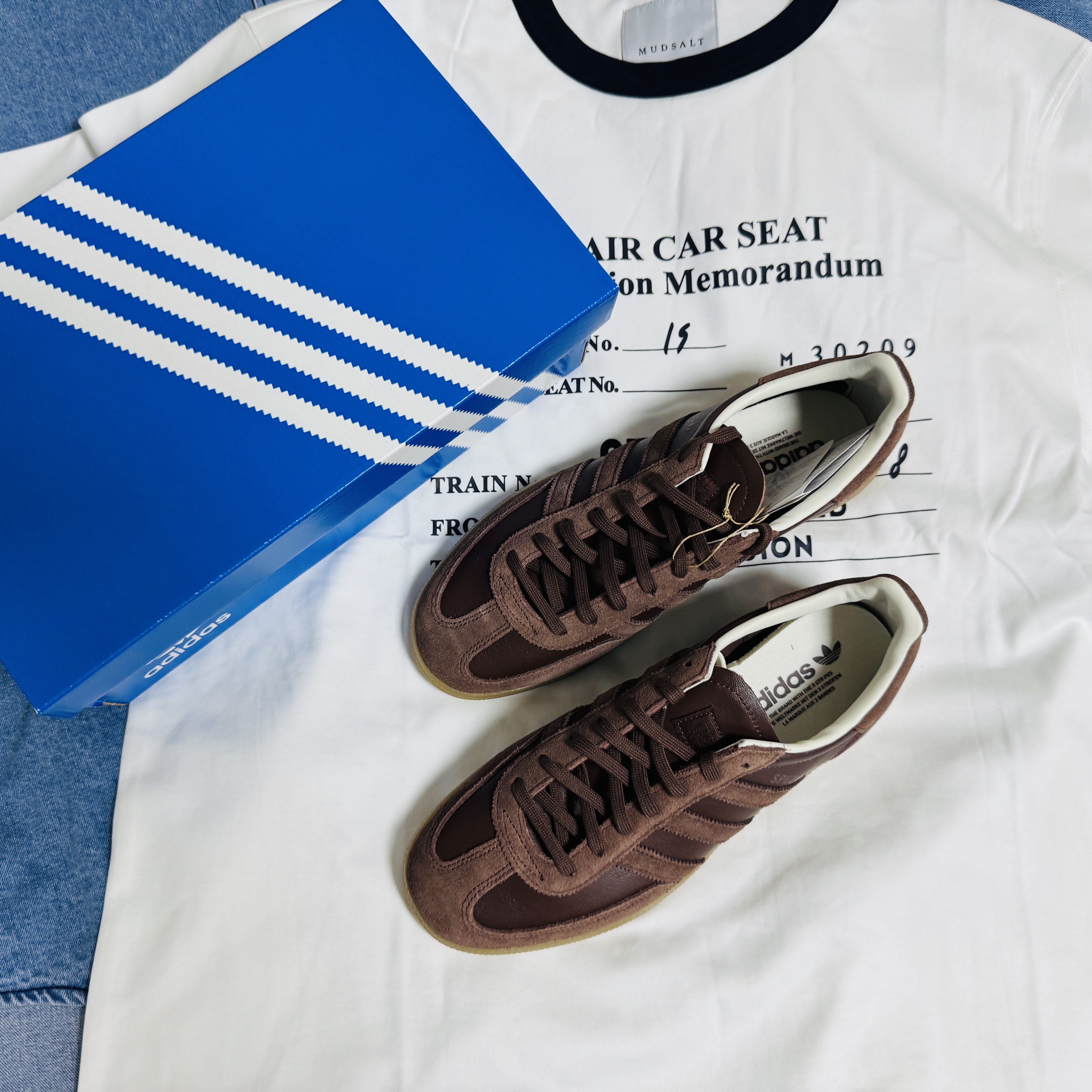 Adidas Handball Spezial Auburn Off White 착용 스타일 - 1