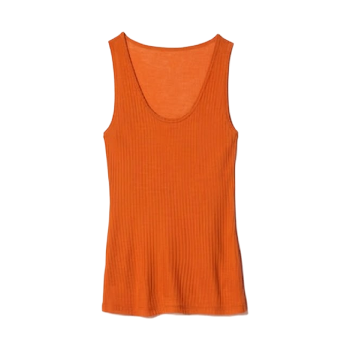 480579-25 (W) Uniqlo x Princess Tam Tam Heattech Cashmere Blend Pointelle Tank Top Orange
