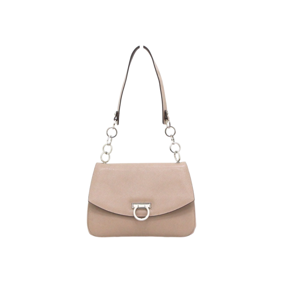페라가모 21 5320 베이지 사피아노 은장 간치니 장식 체인 숄더백aa62325(Ferragamo 21 5320 Beige Saffiano Silver-Gancini Chain Shoulder Bag)