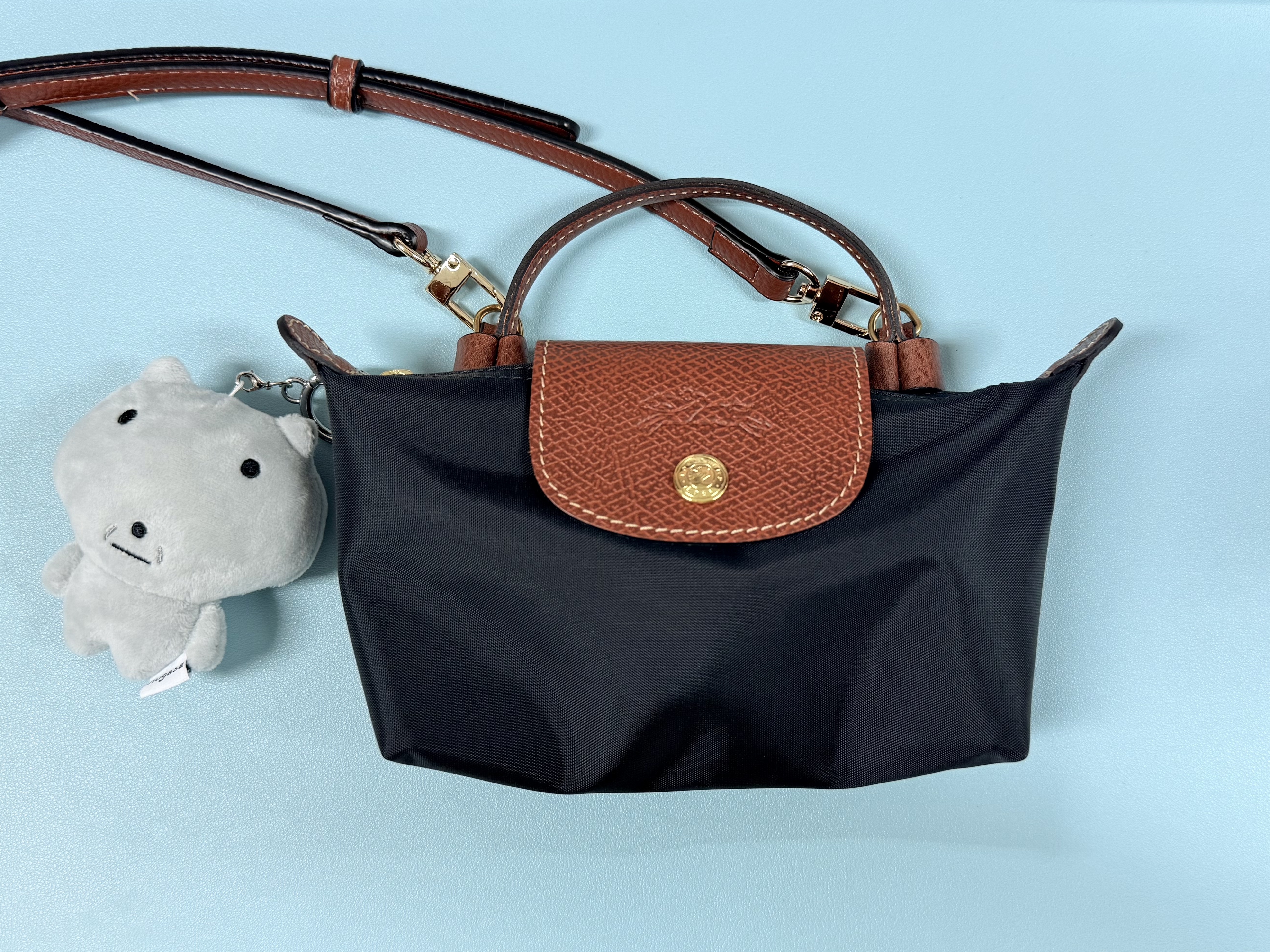 Longchamp Le Pliage Original Handle Pouch Black, Scudo Snow White Ice Pearl Beads Bracelet 착용 스타일 - 1