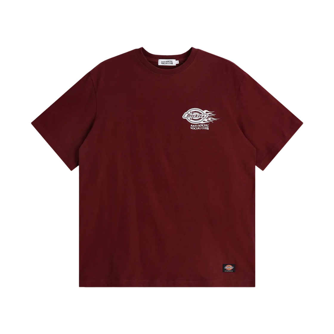 안티 소셜 소셜 클럽 x 디키즈 플레임 티셔츠 버건디(Anti Social Social Club x Dickies Flame T-Shirt Burgundy) - 2