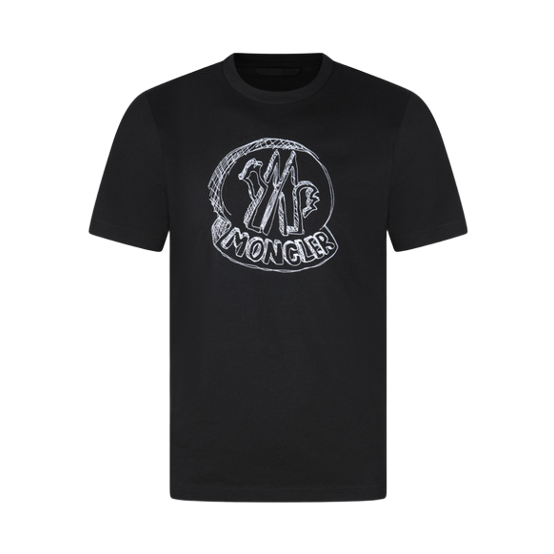 L1-091-8C00035-89AUG-999 Moncler Sketch Embroidered Logo Cotton T-Shirt Black - 26SS