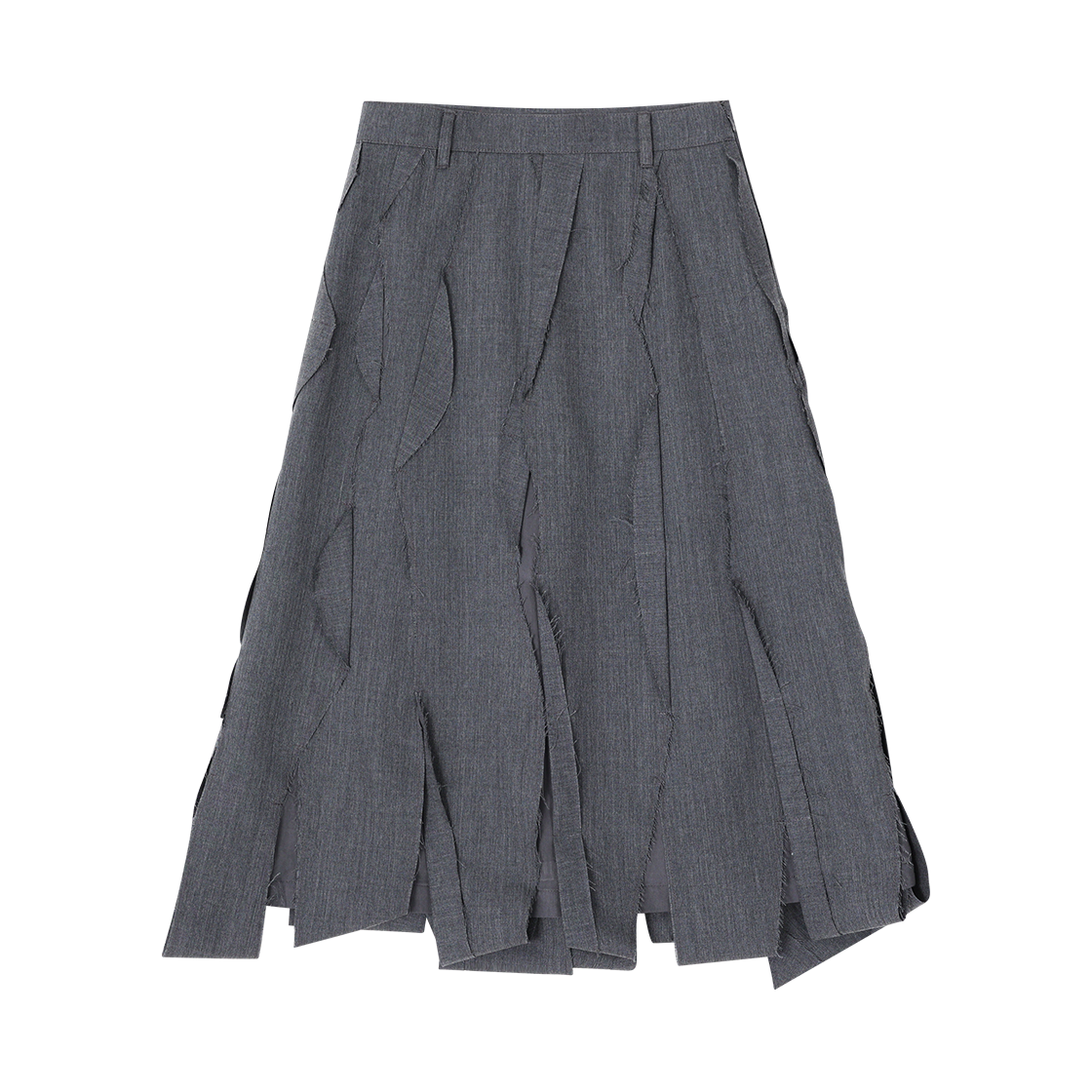 WI2SK704MG (W) SONGZIO COLLECTION Polyptych Mid Length Skirt Melange Grey