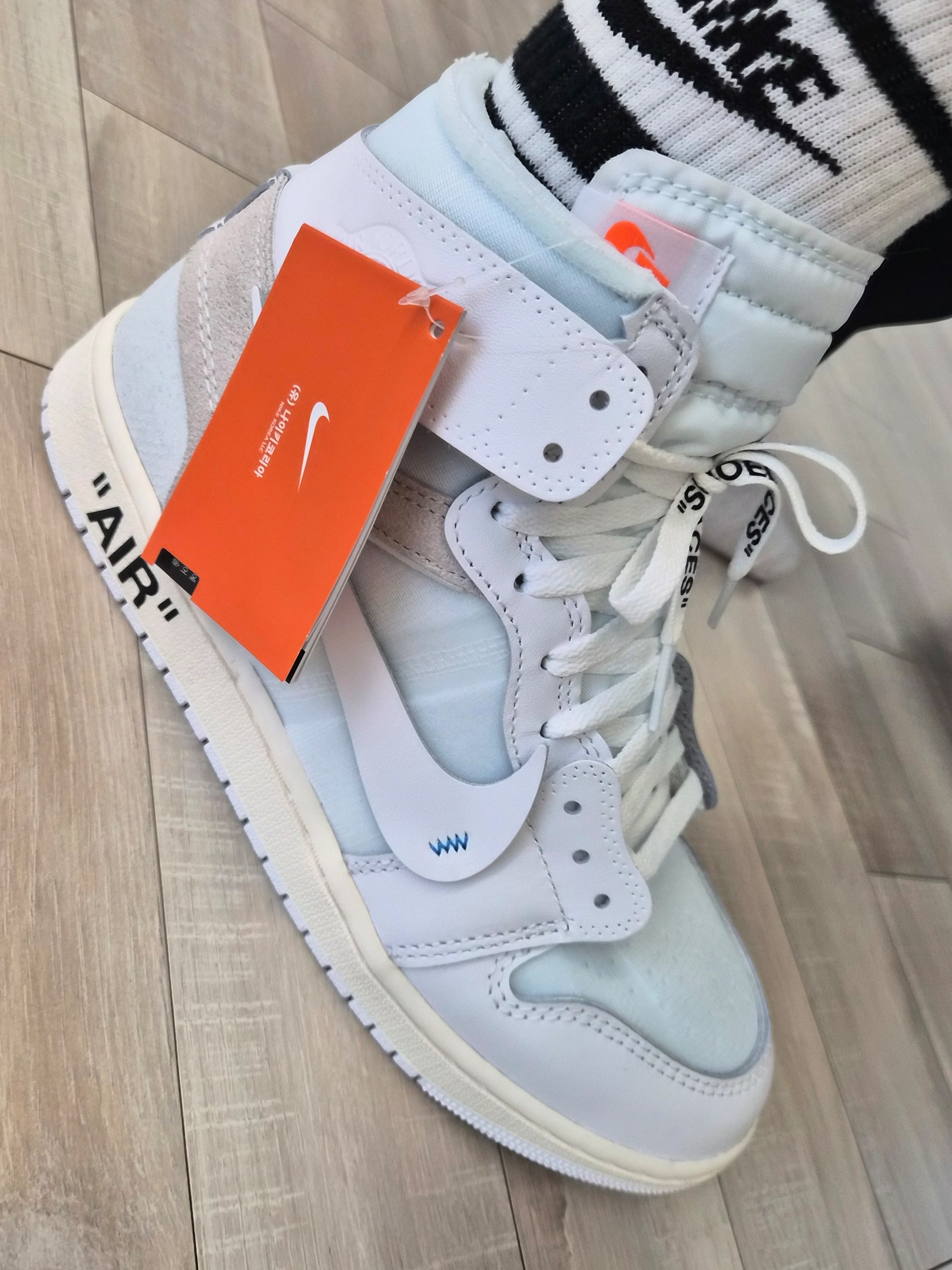 Jordan 1 x Virgil Abloh Archive Retro High Alaska White 착용 스타일