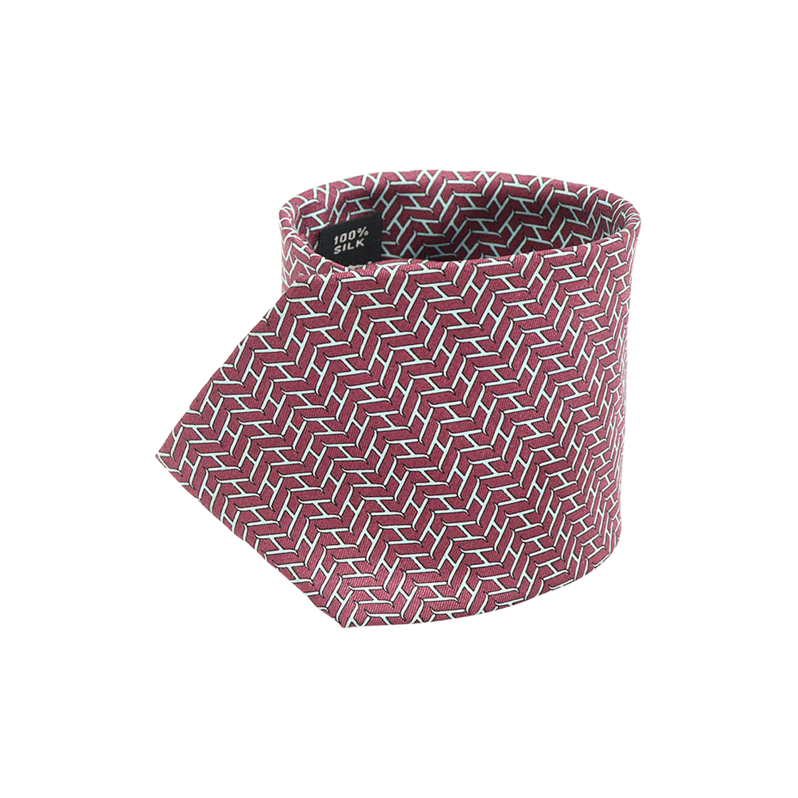 에르메스 005289 TA 100% 실크 버건디 컬러 H 패턴 넥타이(Hermes 005289 TA 100% Silk Burgundy H Pattern Tie) - 1