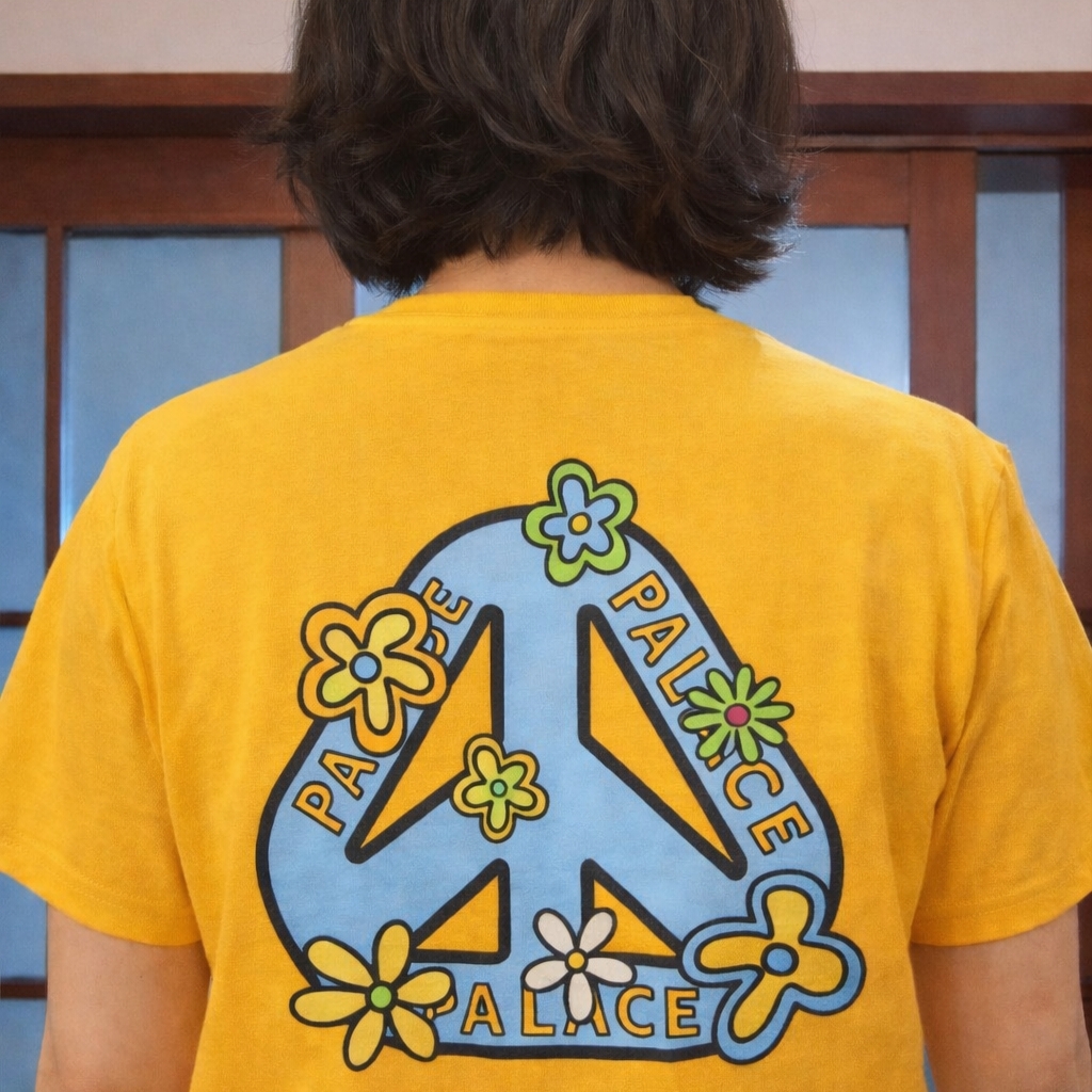 Palace Me Myself And Tri T-Shirt Sunny Yellow - 26SS 착용 스타일 - 2