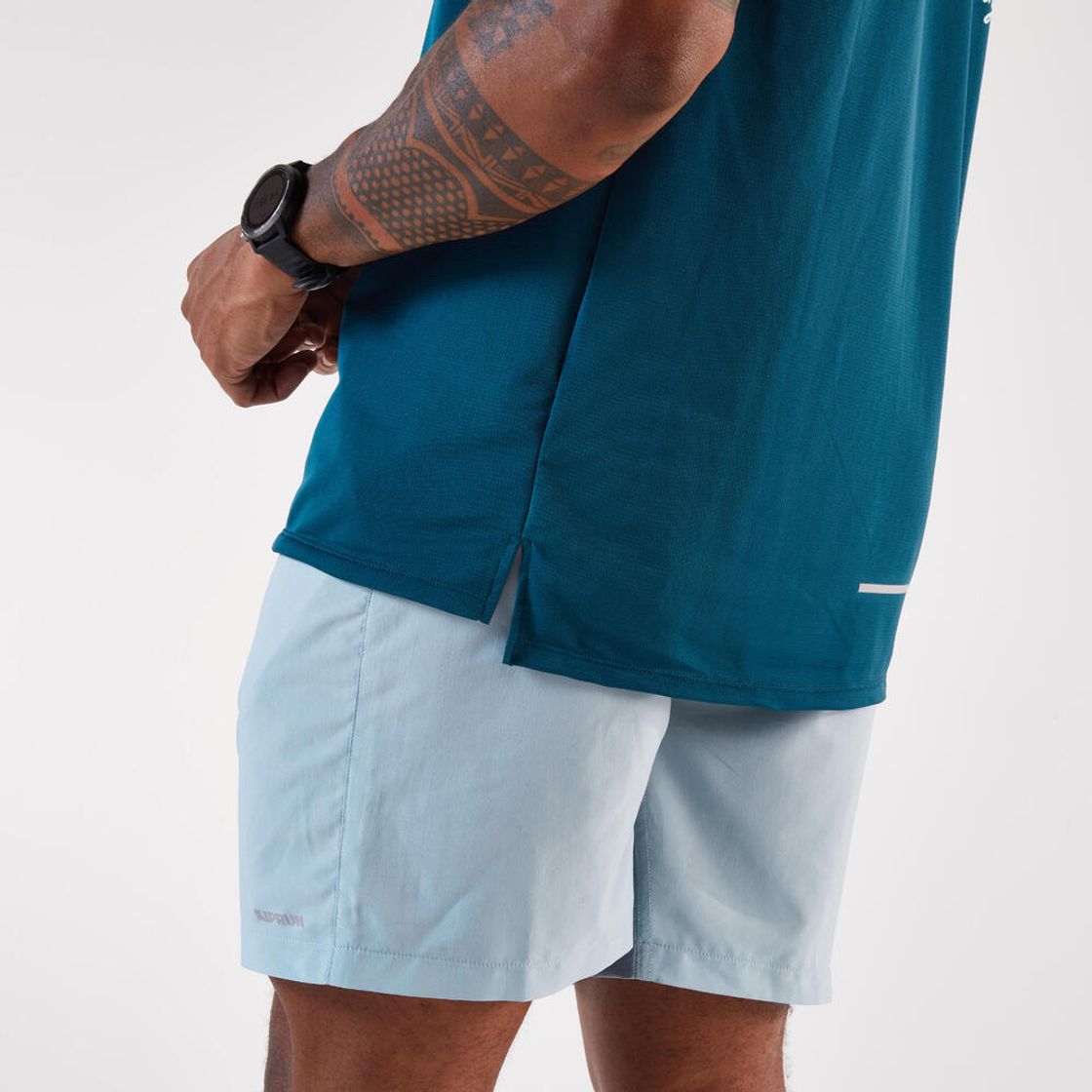 데카트론 남성 러닝 반팔 티 런 드라이 그래프 500 틸 블루(DECATHLON Men's Running Short-Sleeved T-Shirt Run Dry Graph 500 Teal Blue) - 6