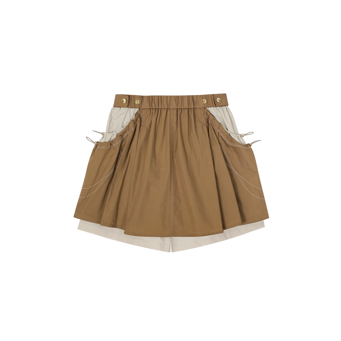 (W) 송지오 컬렉션 엔젤윙 플레어 세트 쇼츠 브라운((W) SONGZIO COLLECTION Angelwing Flare Set Shorts Brown) - 2