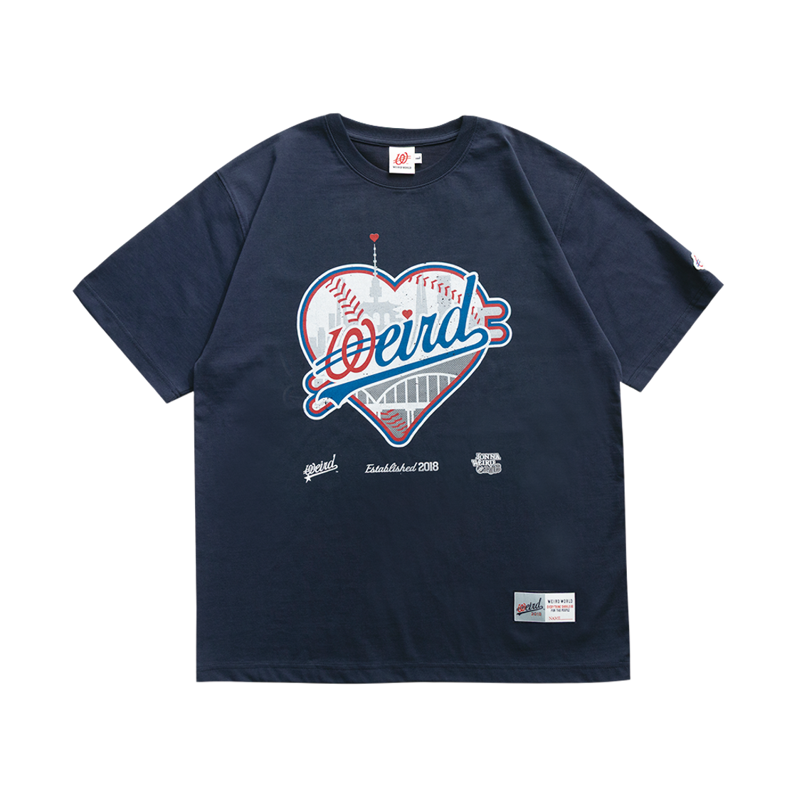 위얼드월드 하트 타워 티셔츠 네이비(Weird World Heart Tower T-shirt Navy)