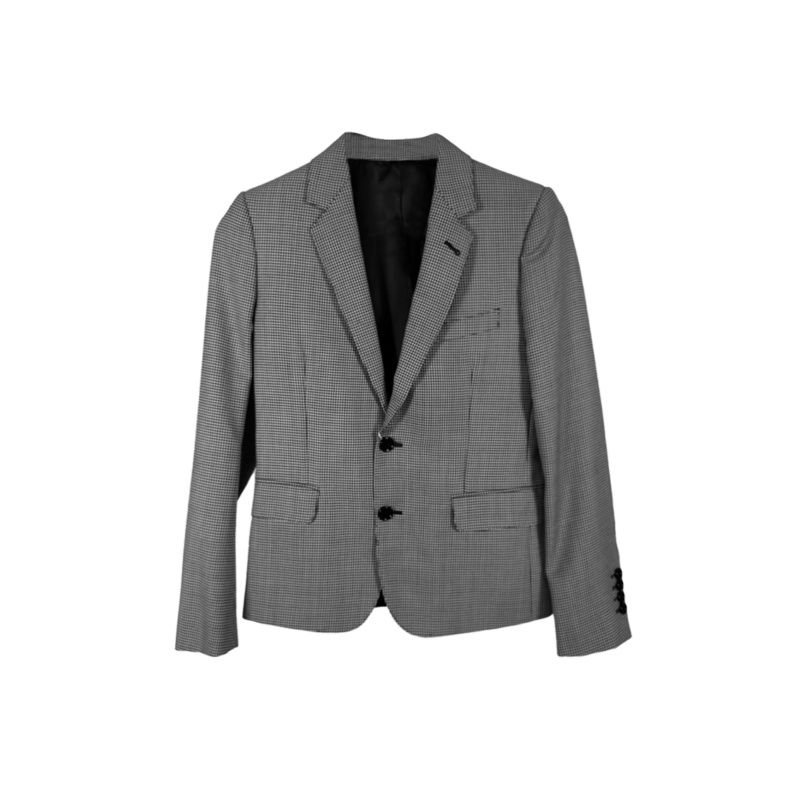 셀린느 여성 하운드 투스 울 실크 블레이저 자켓 그레이 블랙(Celine Women Houndstooth Wool Silk Blazer Jacket Gray Black) - 1