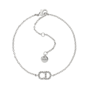 Dior Clair D Lune Bracelet Silver Finish Metal & White Crystals