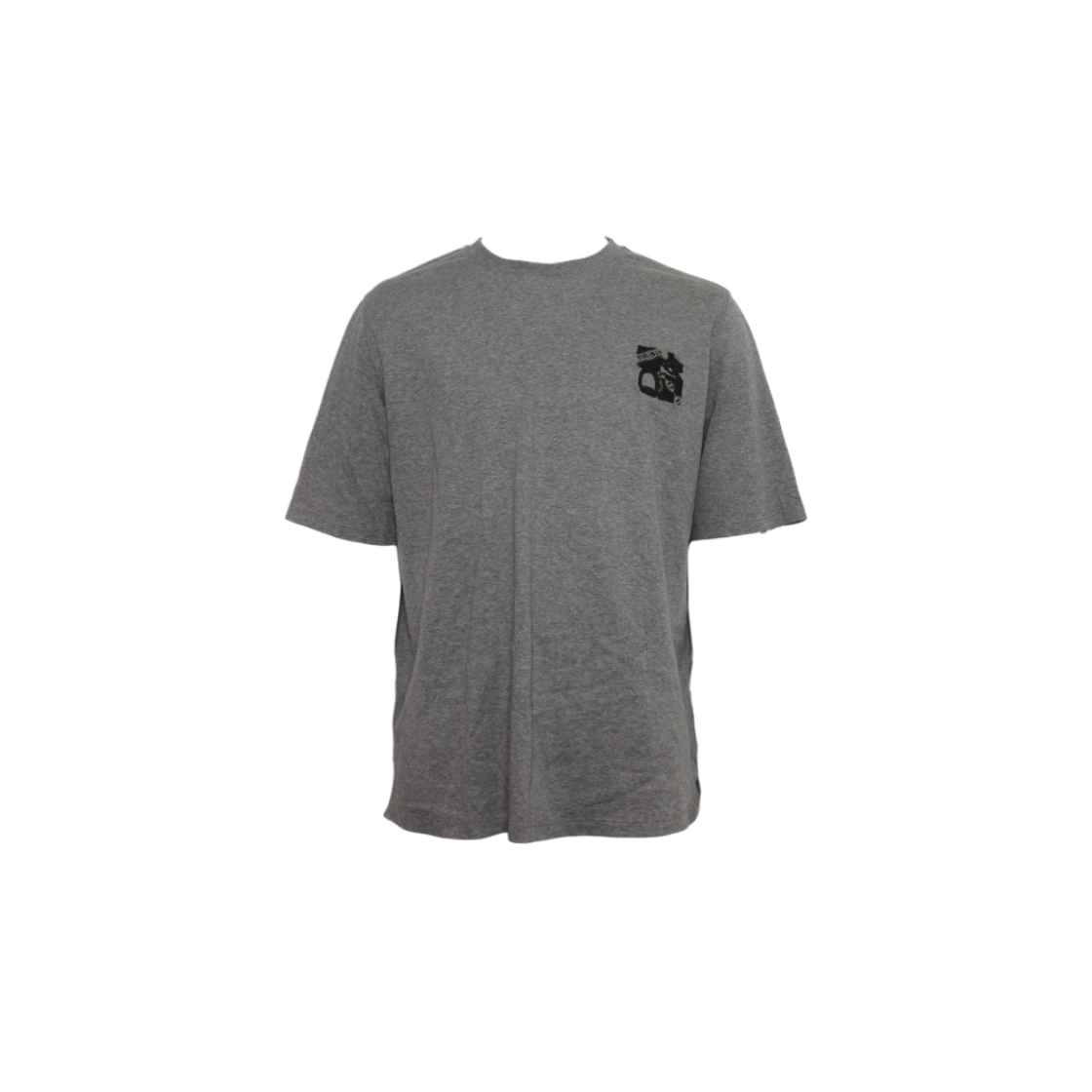 IT49J6KTVF75 Hermes Grey Cotton Mini Leather Patch Men T-Shirt