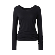 (W) Uniqlo C Ultra Warm Heattech Cashmere Blend U-Neck T-Shirt Black - JP
