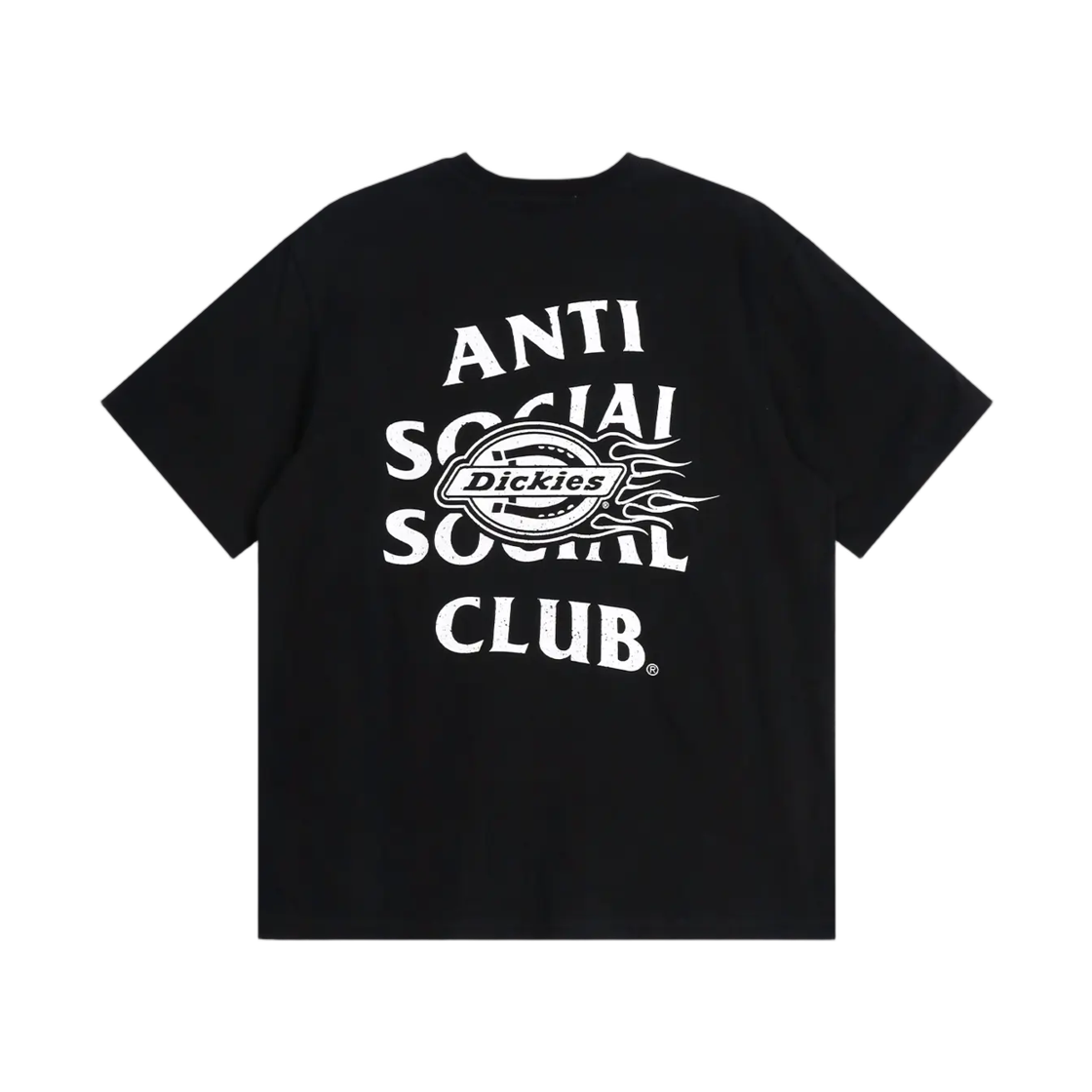 안티 소셜 소셜 클럽 x 디키즈 플레임 티셔츠 블랙(Anti Social Social Club x Dickies Flame T-Shirt Black)