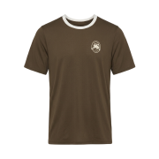 Lululemon Fast and Free Perforated Stripe T-Shirt Run Crew 1998 Walnut Crunch